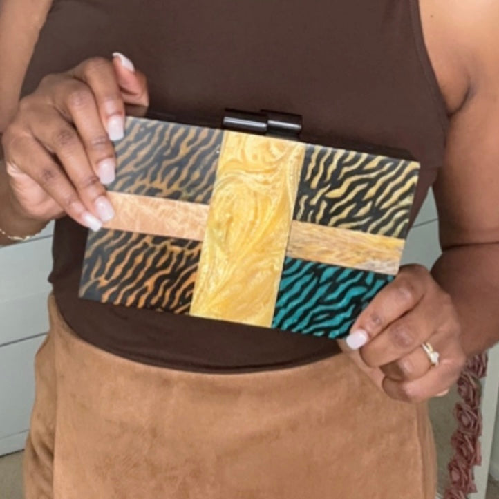 "Tigress" Animal Print Clutch