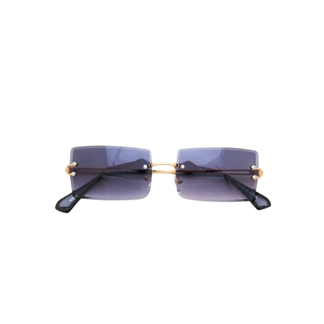 "Trip to Tulum" Rimless Sunglasses- Black