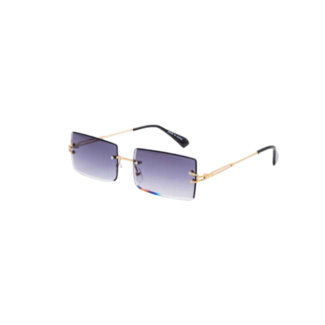 "Trip to Tulum" Rimless Sunglasses- Black