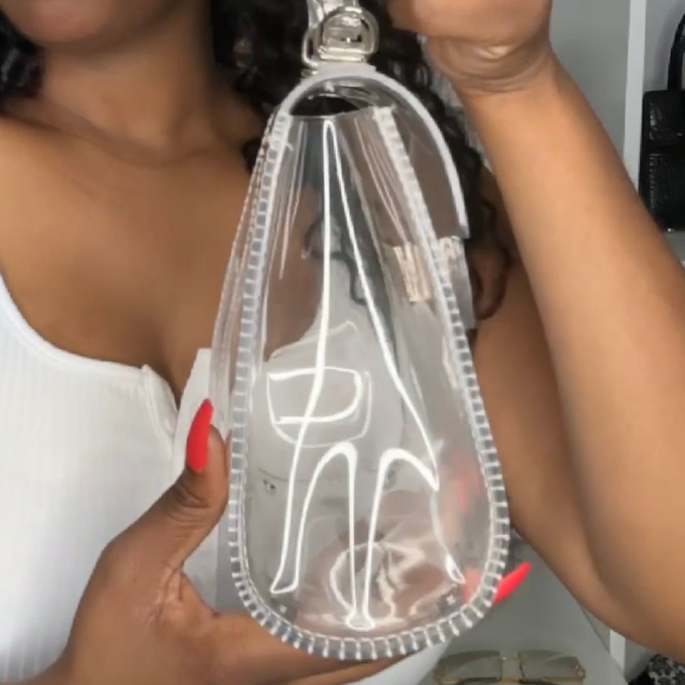 "Clear Chella" Handbag w/Silver