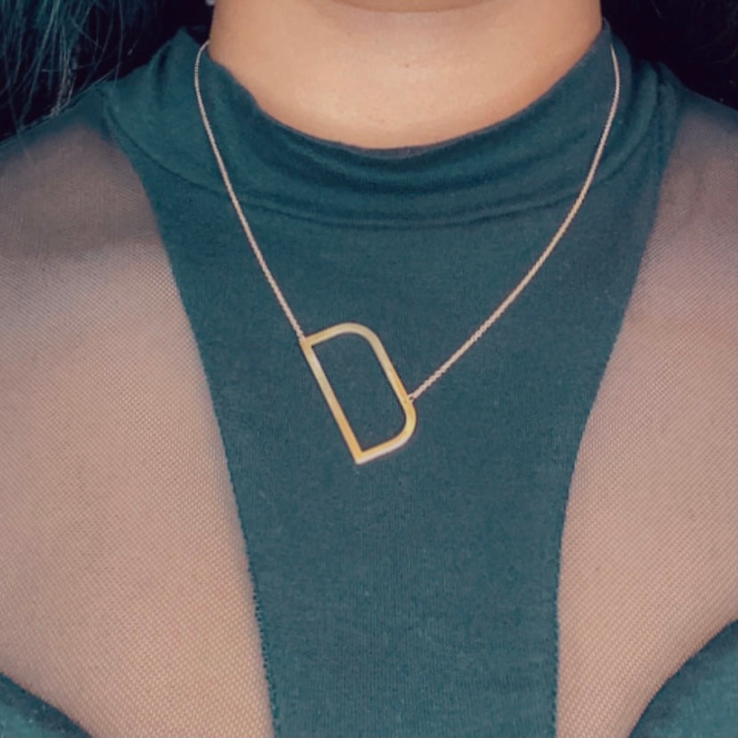 Initial D Necklace | 18k Gold Necklace | House of MLR Fashion Boutique