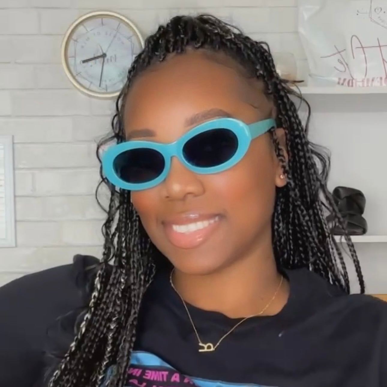turquoise sunglasses oval shaped