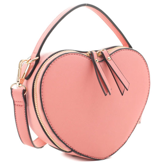"Mi Amor" Heart Shoulder Bag- Peach