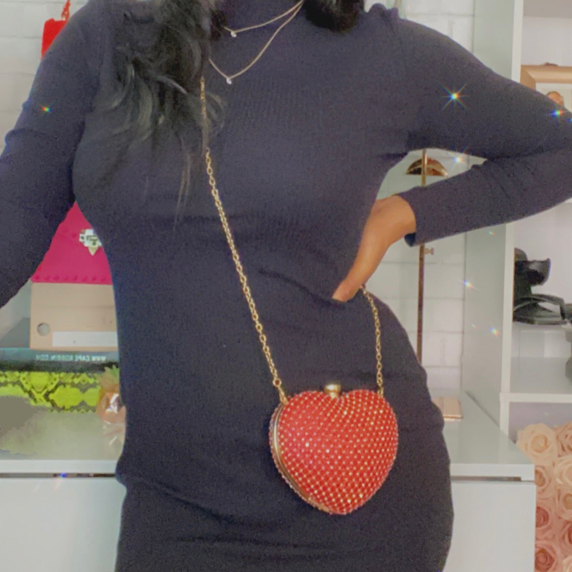 Rhinestone Heart Clutch | House of MLR Fashion Boutique